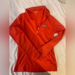 Ole Miss Red Long Sleeve Nike Golf Shirt